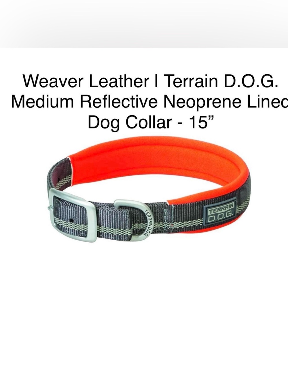 Weaver Leather | Terrain D.O.G. Medium Reflective Neoprene Lined Collar - 15”